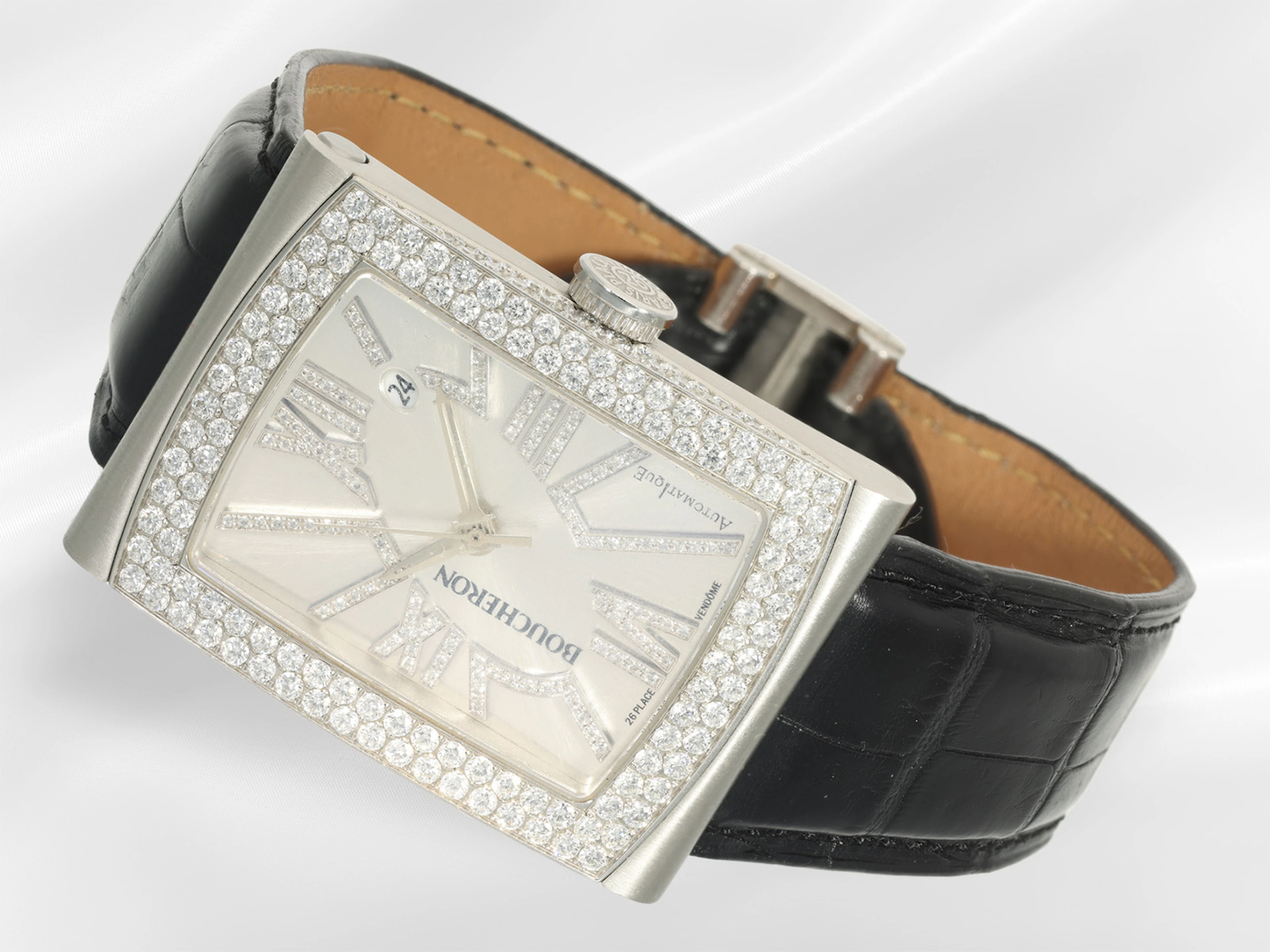 Wristwatch: extremely luxurious ladies’/men’s watch, platinum, Boucheron