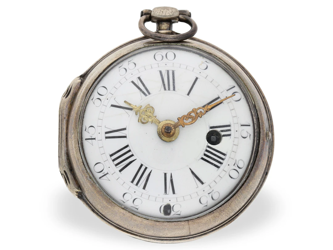 Pocket watch: early French verge watch circa 1745, Garnaud le Jeune