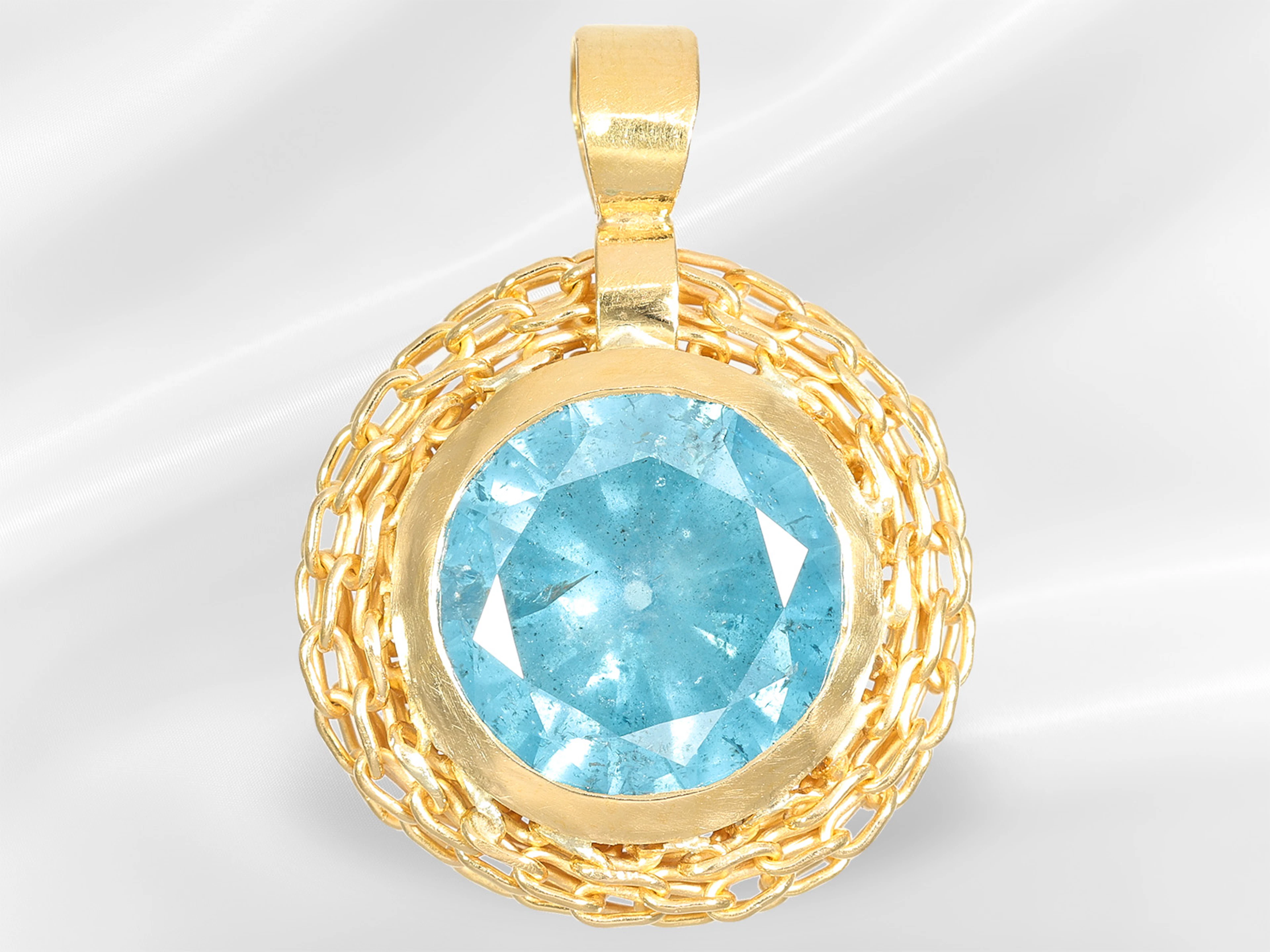 Pendant: finely crafted by hand with a large, natural blue diamond