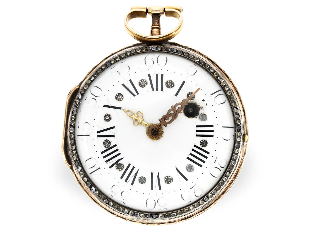Pocket watch: early verge watch with skeletonised movement, c. 1780