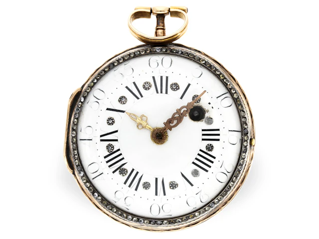 Pocket watch: early verge watch with skeletonised movement, c. 1780