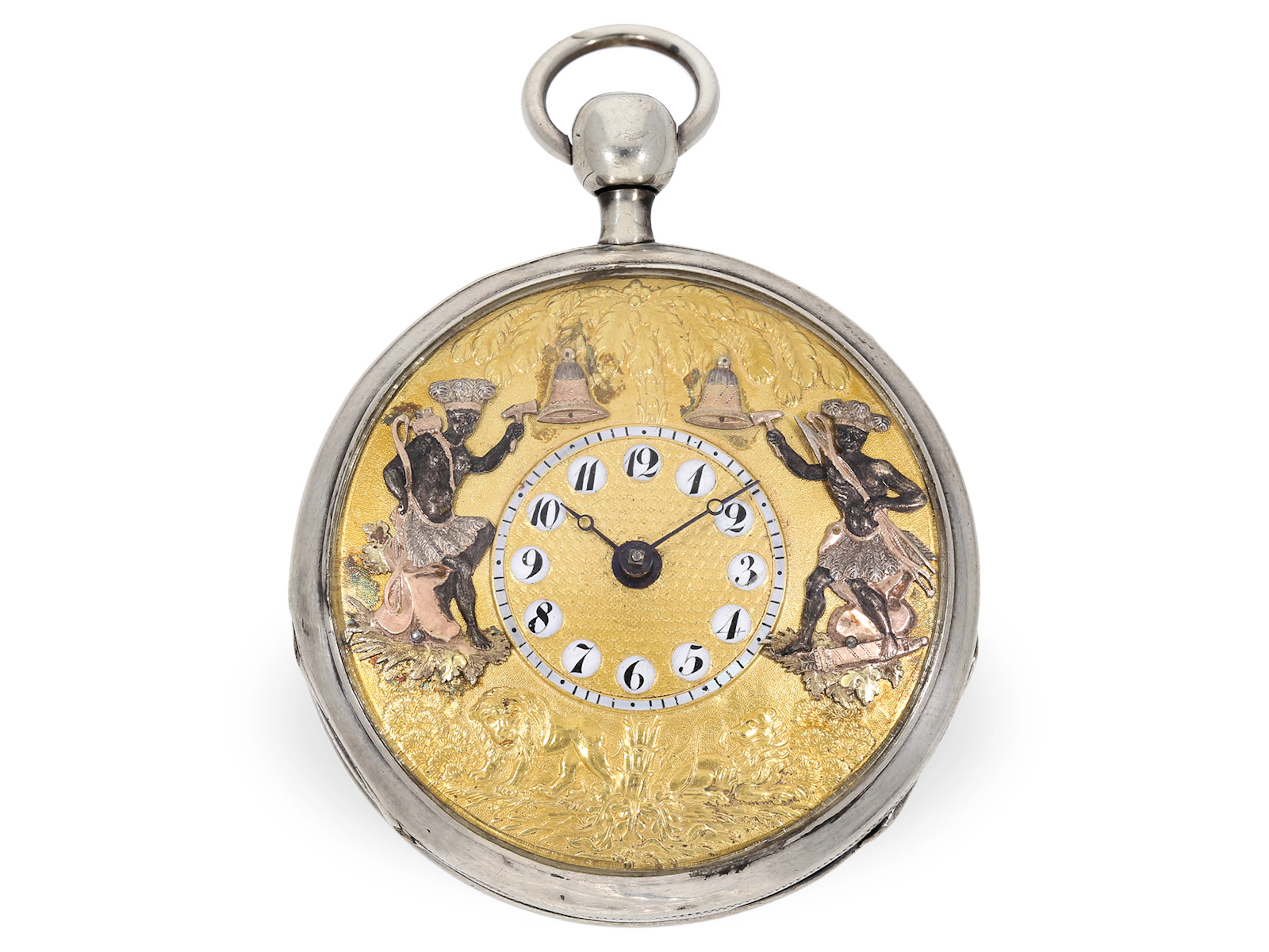 Pocket watch: particularly large Jacquemart figure automaton ‘Africa’