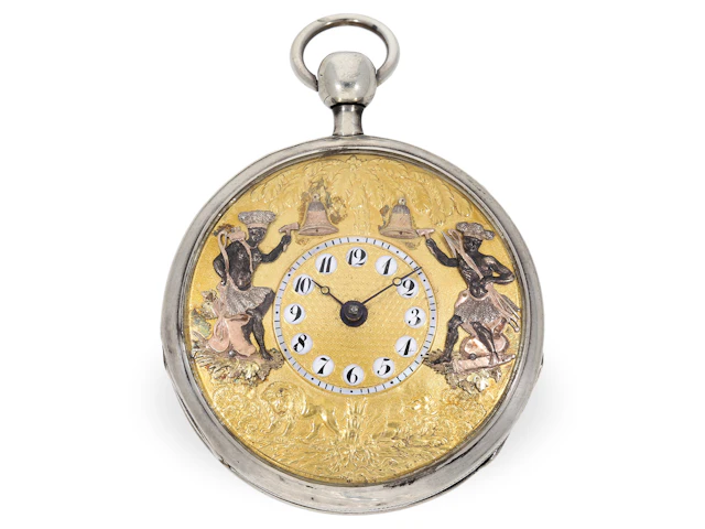 Pocket watch: particularly large Jacquemart figure automaton ‘Africa’