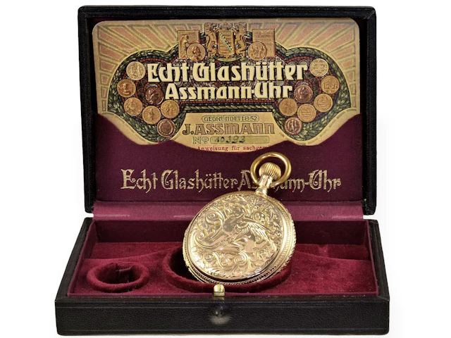 Pocket watch: extremely rare Julius Assmann Glashütte 1A with Renaissance