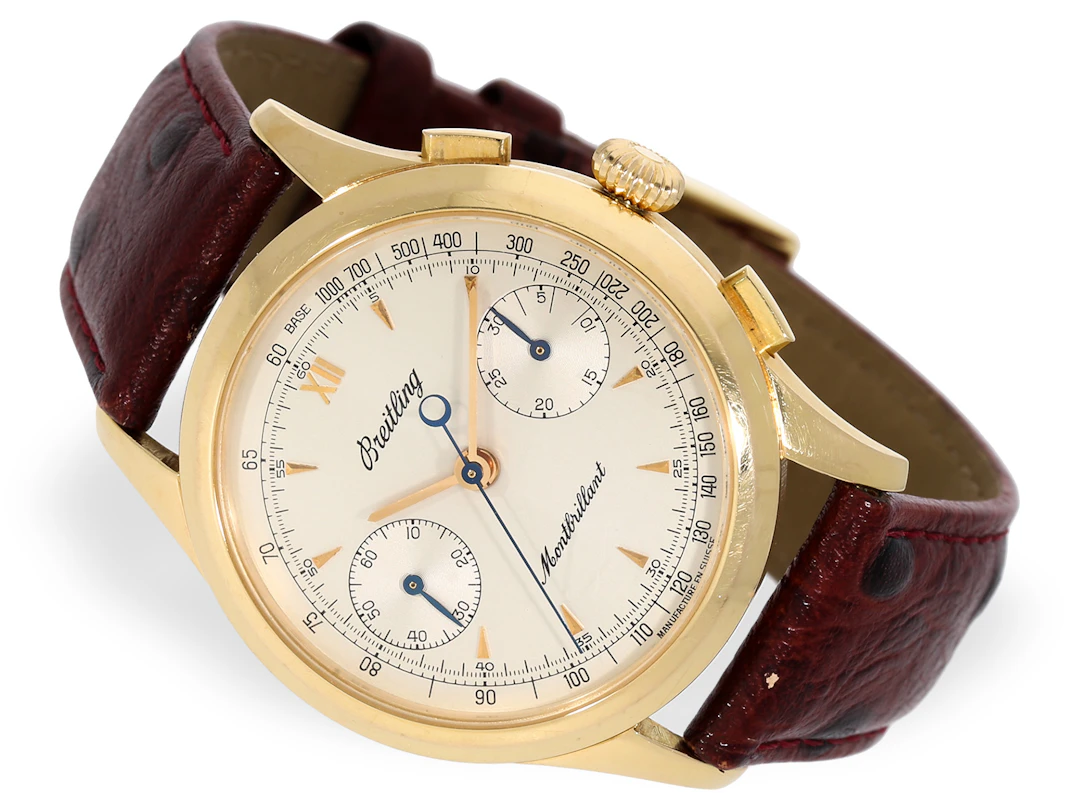 Wristwatch: A rarity, limited-edition vintage 18k Breitling ‘Montbrillant’