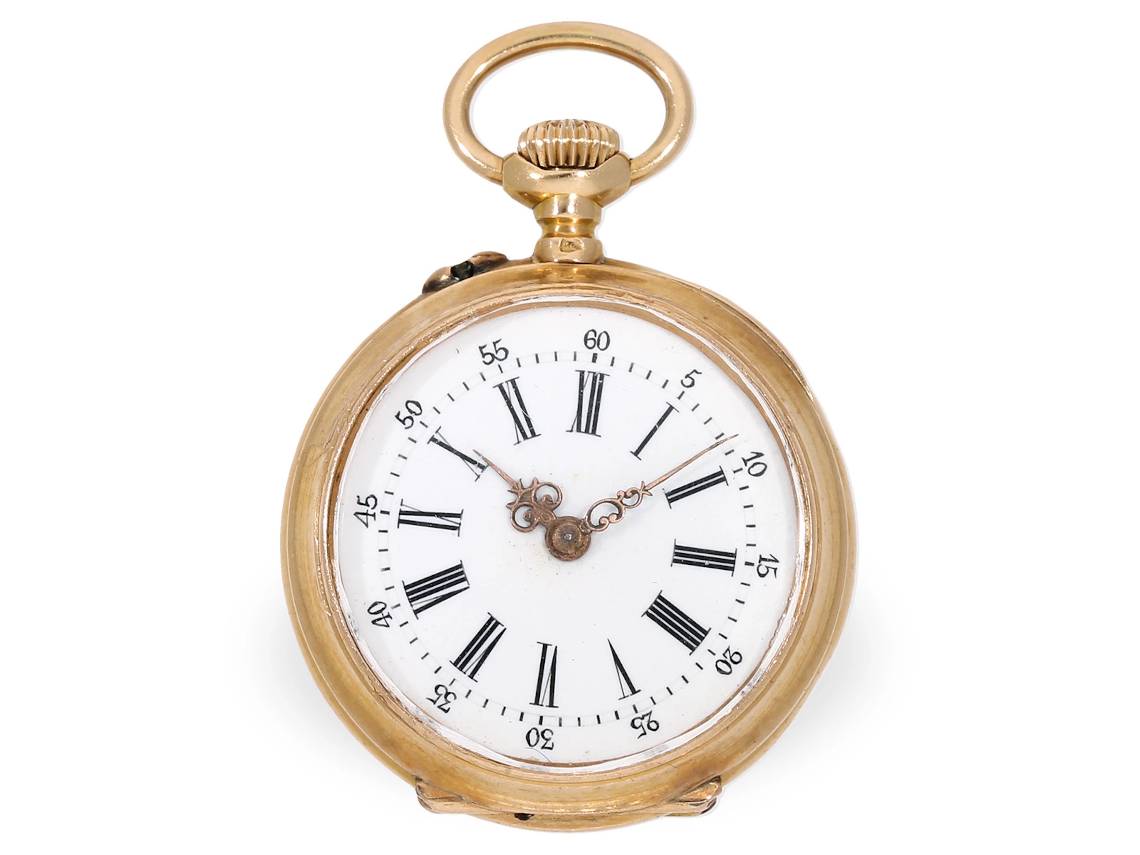 Pocket watch/pendant watch: rare miniature ladies’ watch with enamel