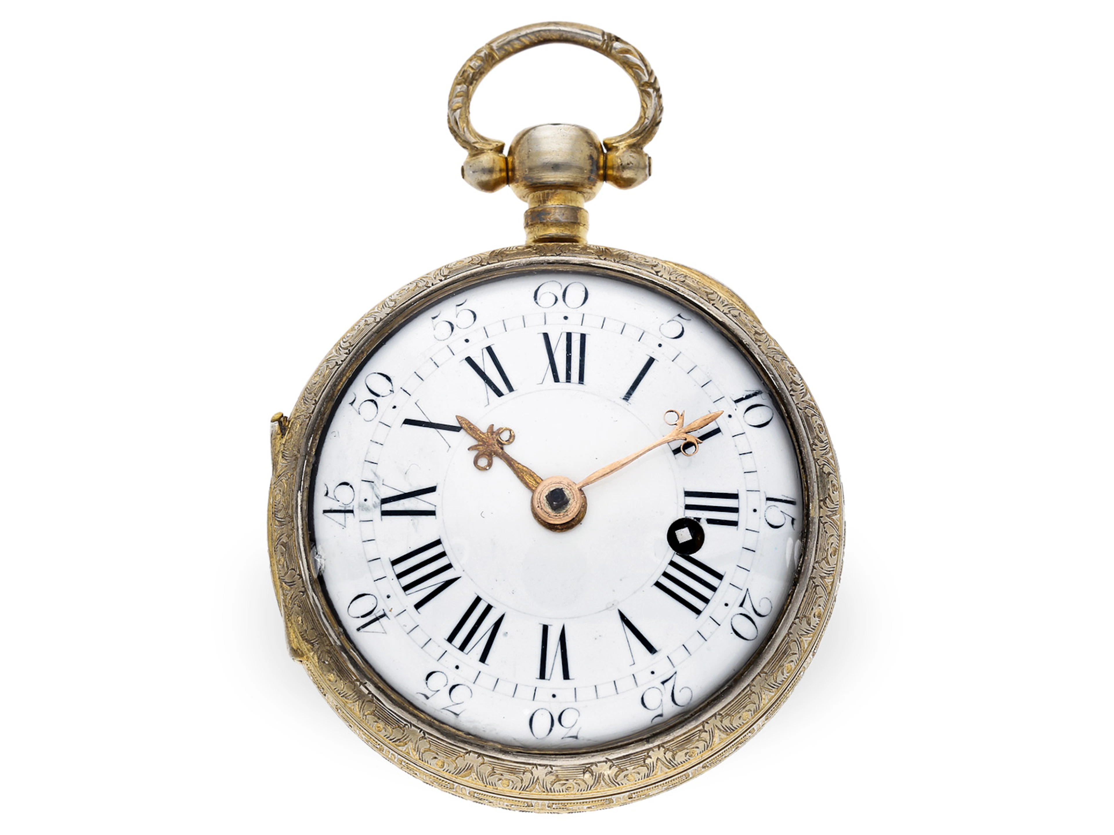 Pocket watch: early verge watch with extremely rare ‘Camaieu’ enamel