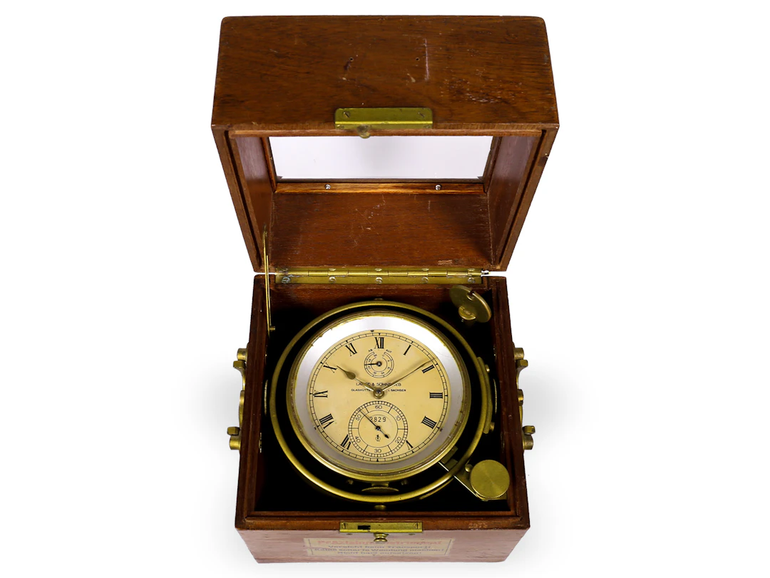 Marine chronometer: rare A. Lange & Söhne marine chronometer No. 2829, 1950s
