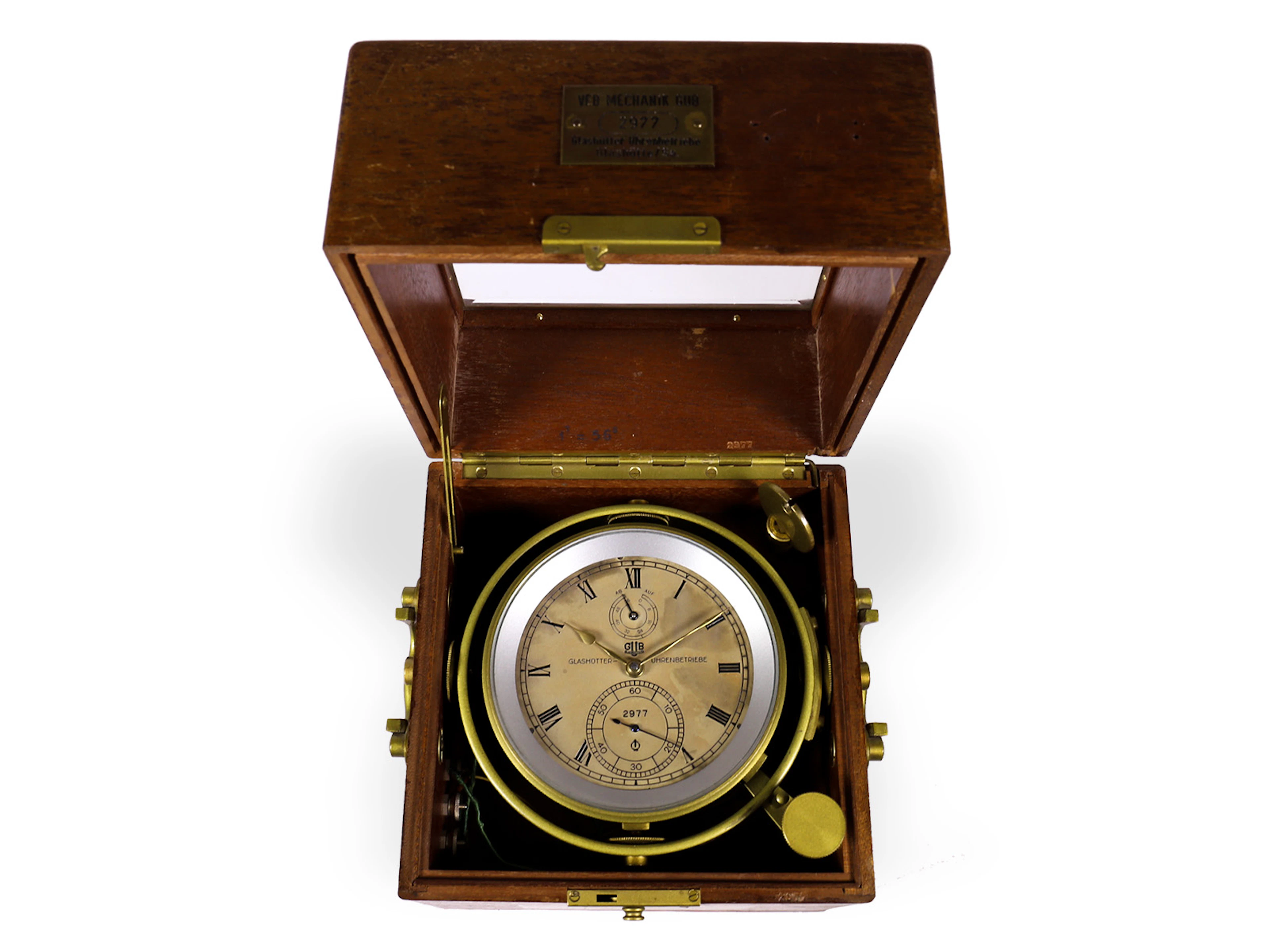Naval chronometer: GUB Glashütte Chronometer No. 2977, spring detent