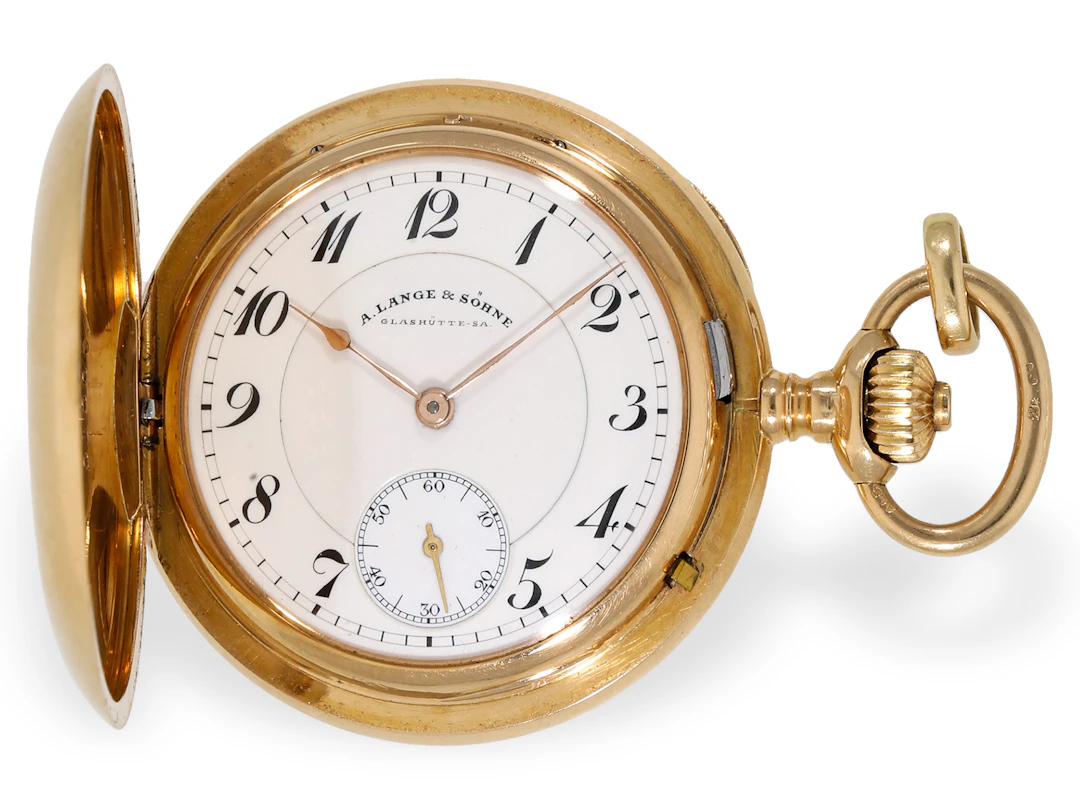 Pocket watch: rare A. Lange & Söhne ladies’ hunting case, Grade 1B, ca. 1910
