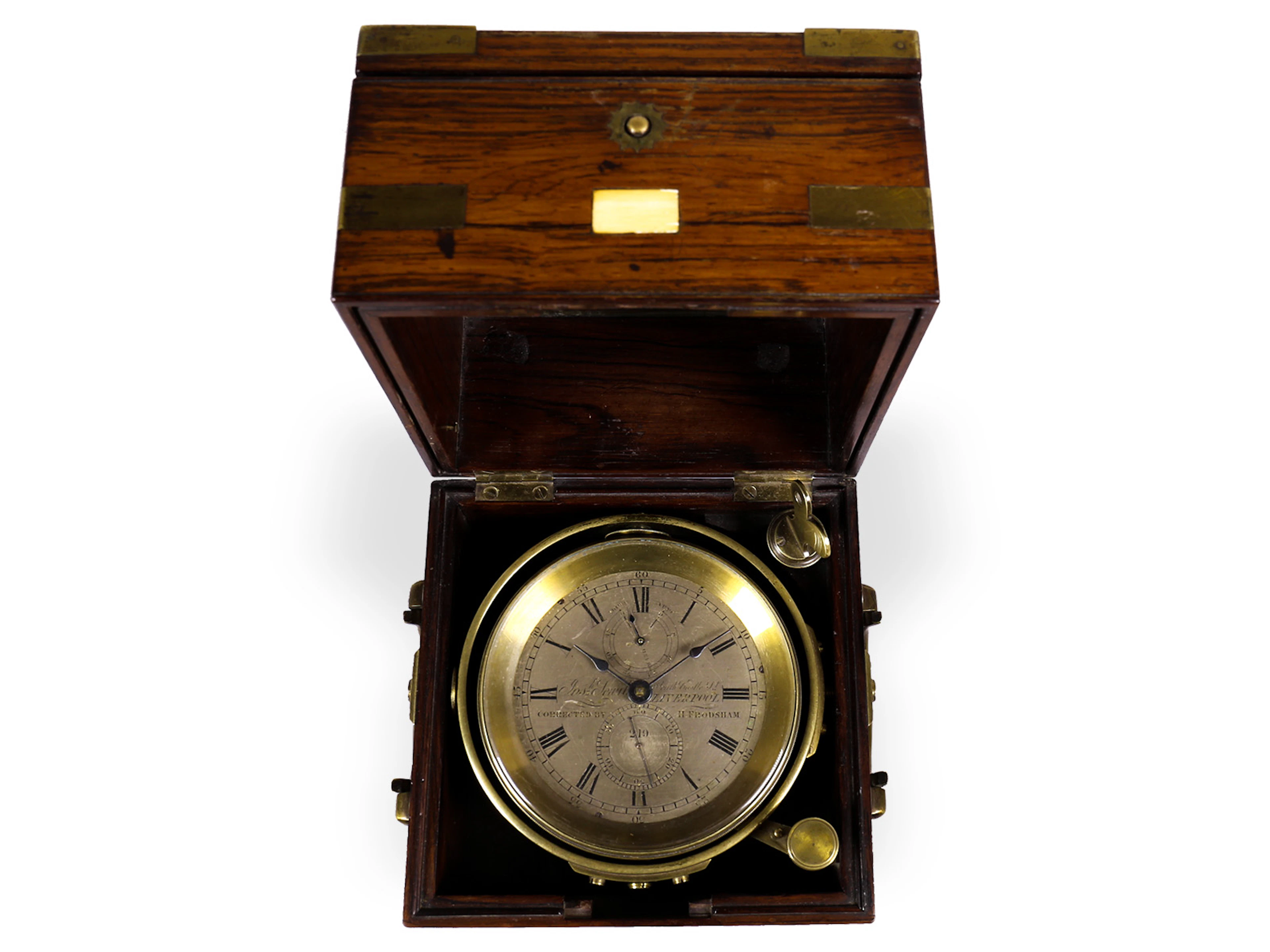 Marine chronometer: interesting English chronometer, J. Sewill Liverpool/Frodsha