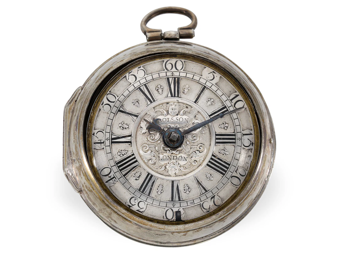 Pocket watch: early Geneva pocket watch with enamelled plaque, Etienne