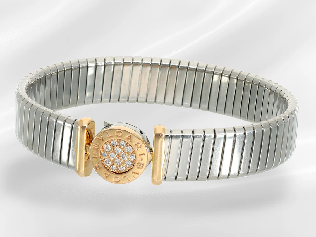 Bangle: luxurious, attractive Bvlgari designer bangle, ‘Tubogas’