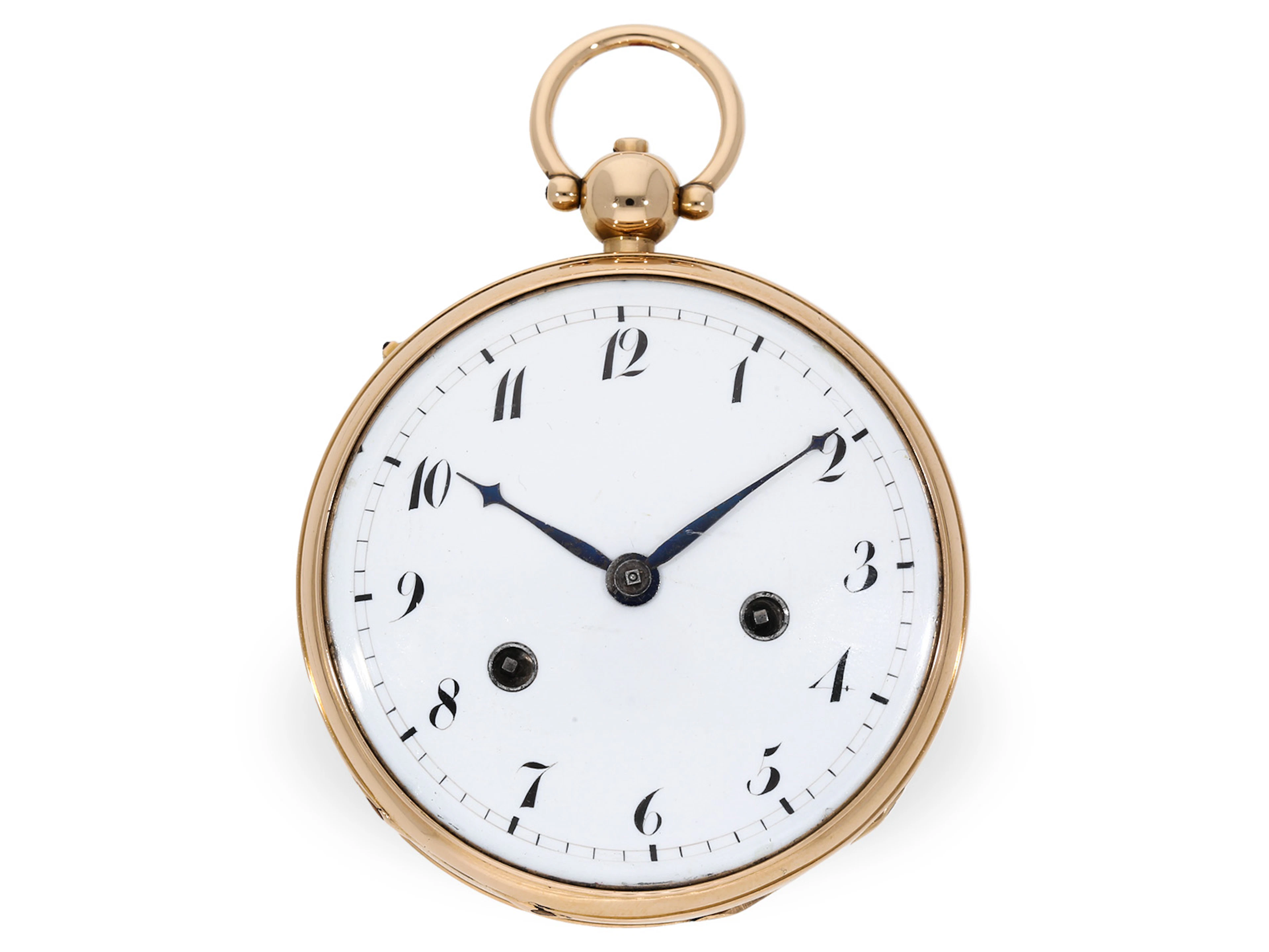 Pocket watch: heavy gold verge watch with repeater and self-striking