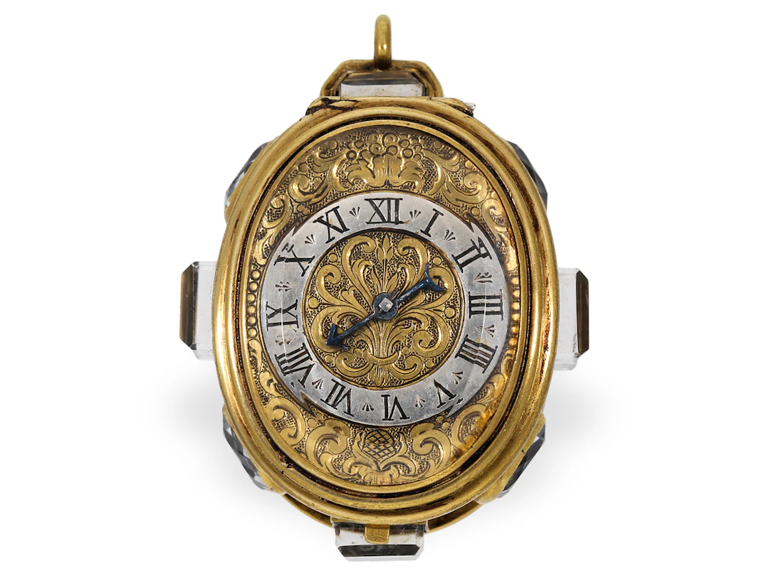 Pendent watch: highly decorative oval Renaissance-style pendant watch
