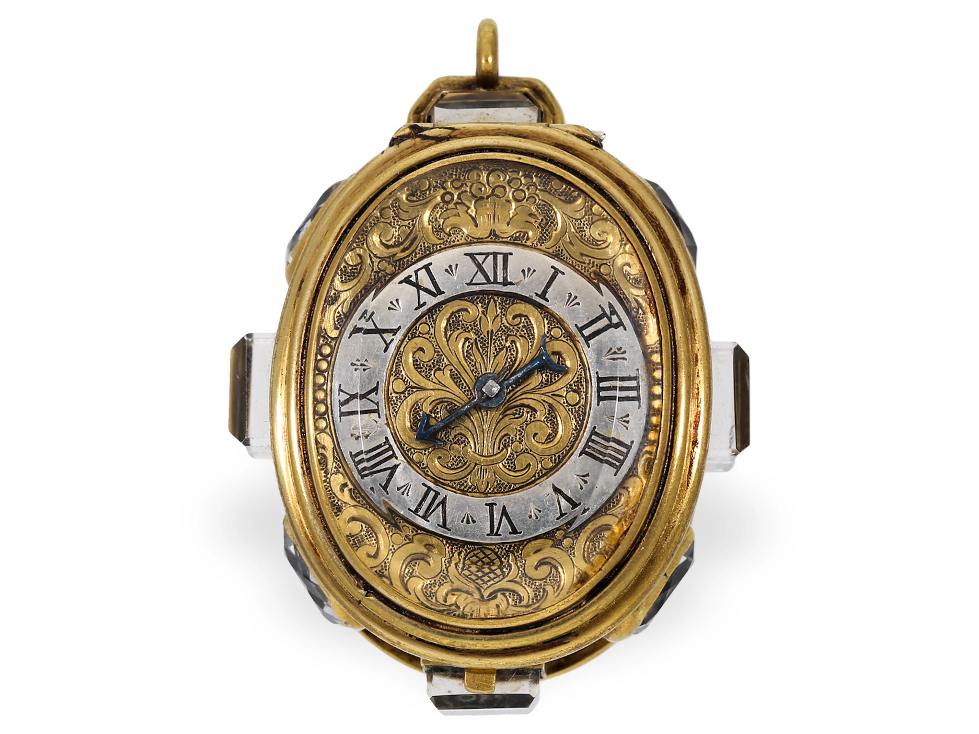 Pendent watch: highly decorative oval Renaissance-style pendant watch