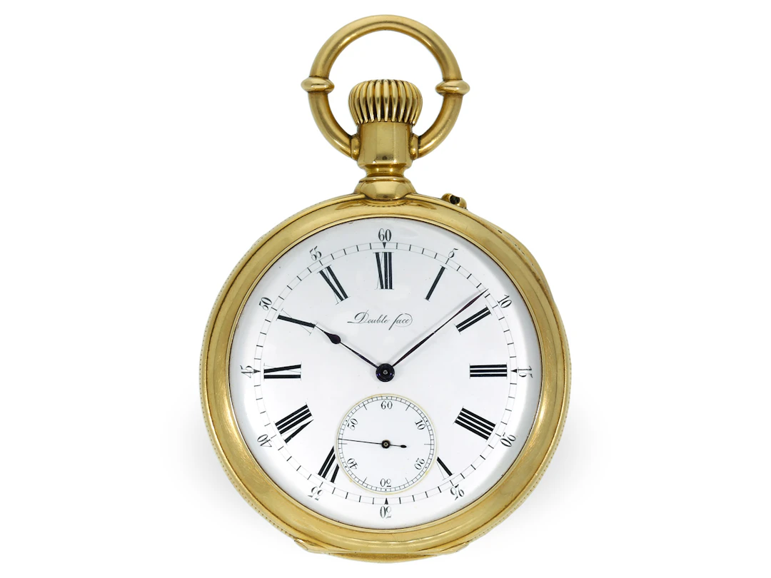 Pocket watch: extremely rare Courvoisier ‘Double Face’ calendar watch