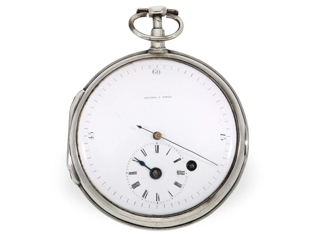 Pocket watch: early deck watch with center seconds, court watchmaker