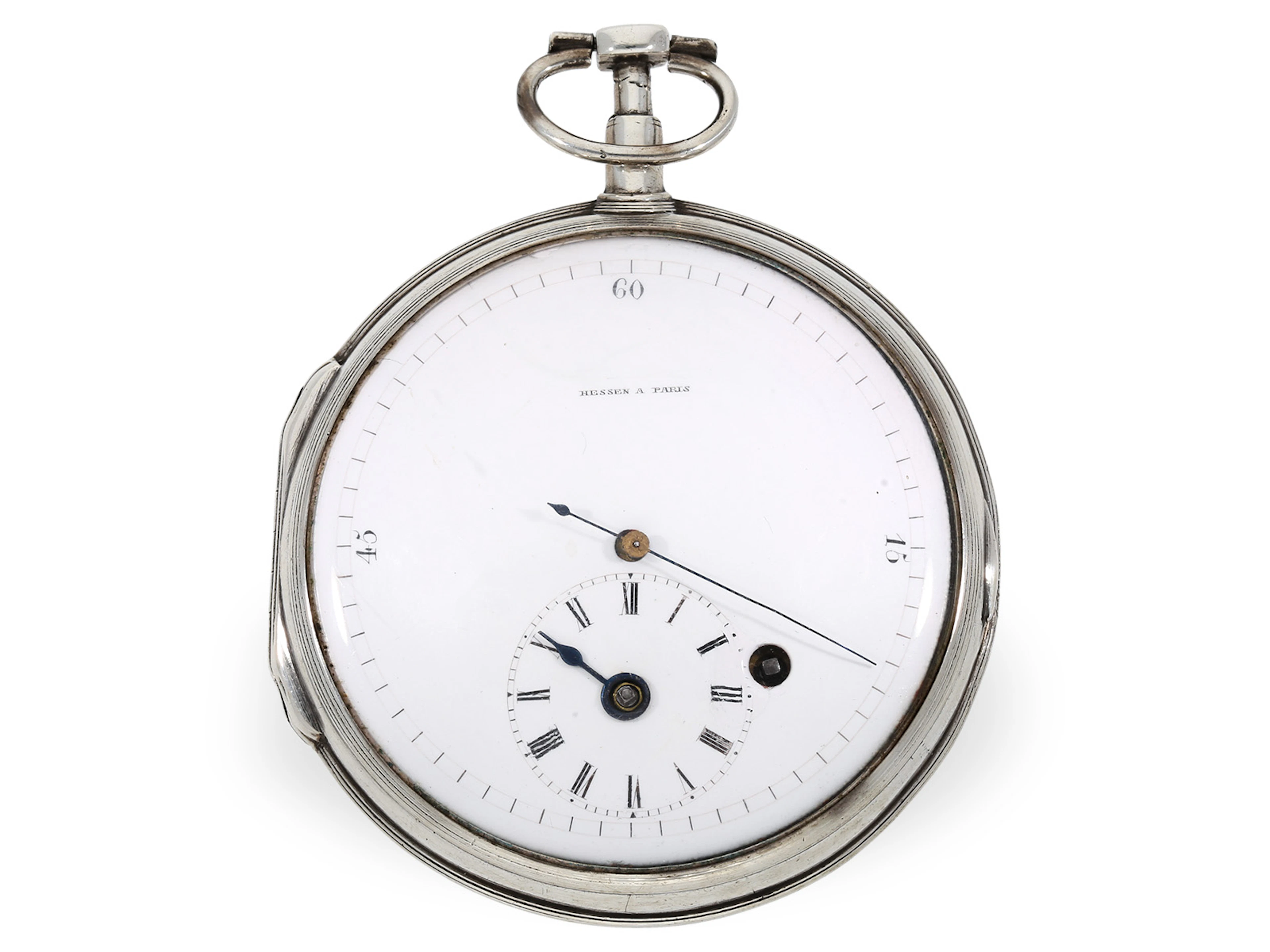 Pocket watch: early deck watch with center seconds, court watchmaker