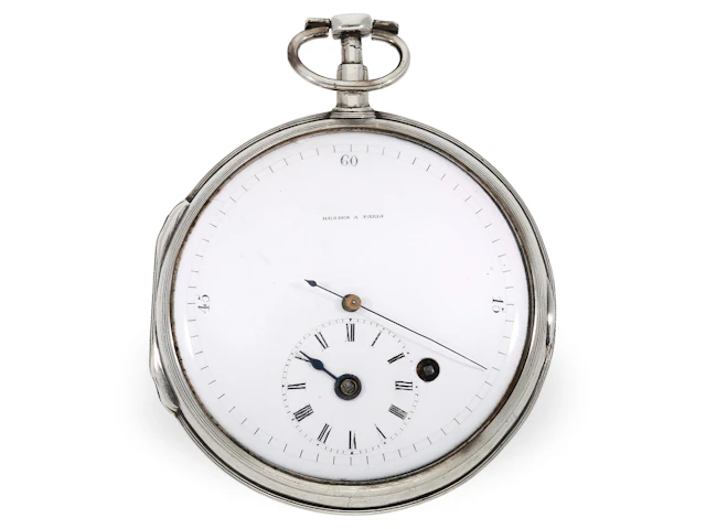 Pocket watch: early deck watch with center seconds, court watchmaker