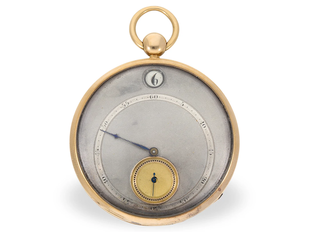 Pocket watch: large Lepine with jumping hours and seconds display, ca. 1830