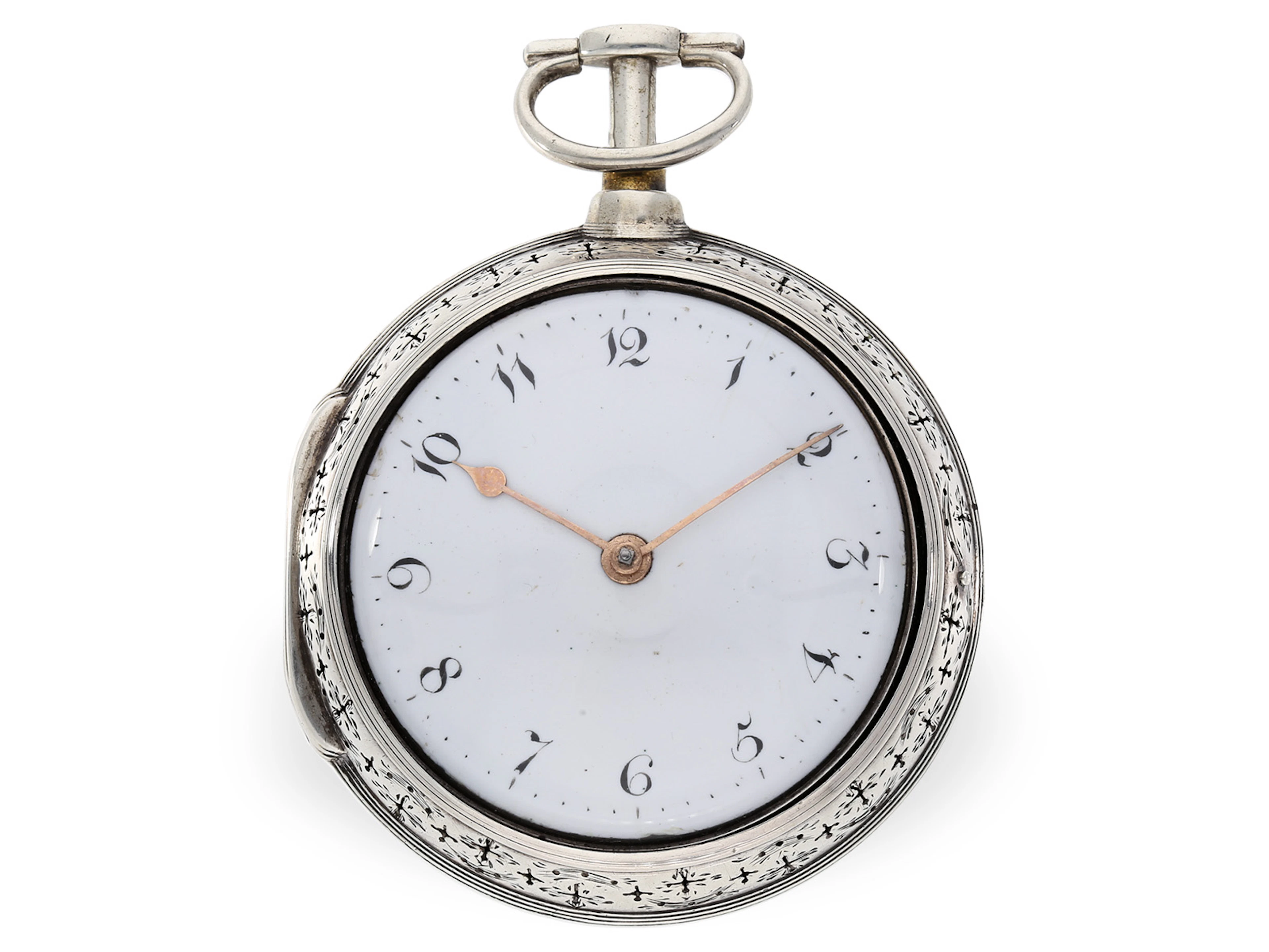 Pocket watch: fine double-cased verge watch with repeater, Rivers