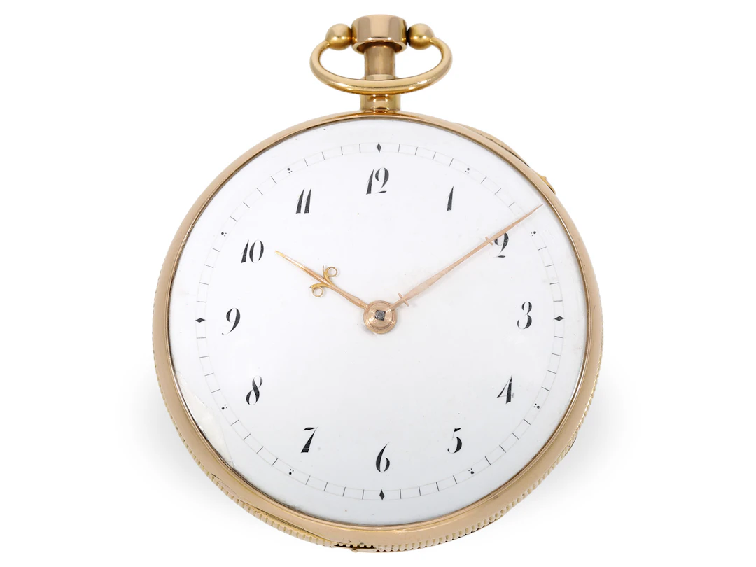 Pocket watch: extremely rare, large ‘Barillet-type’ musical watch, c. 1820
