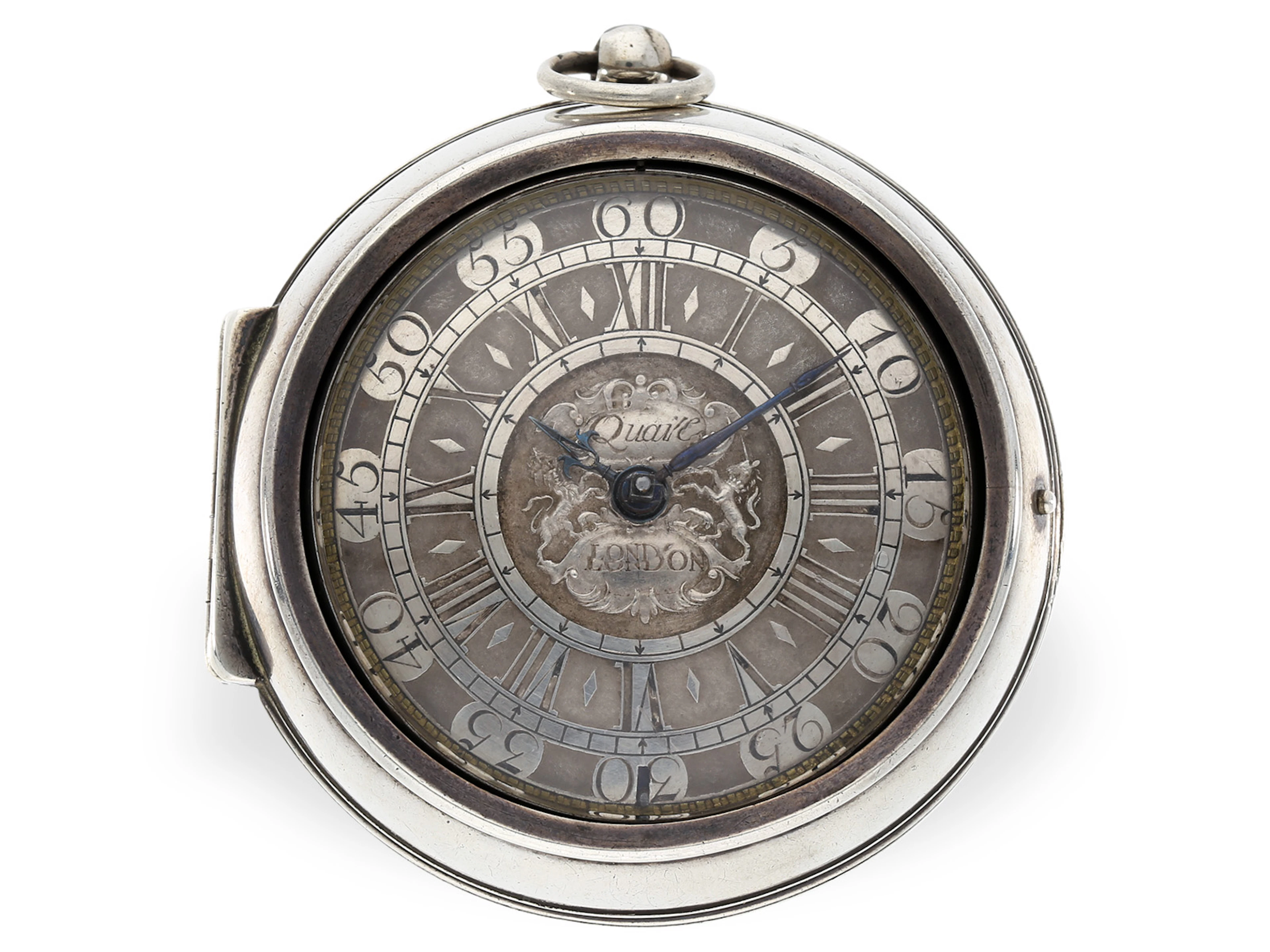 Pocket watch: rare double-cased spindle watch, signed Quare London, circa 1715