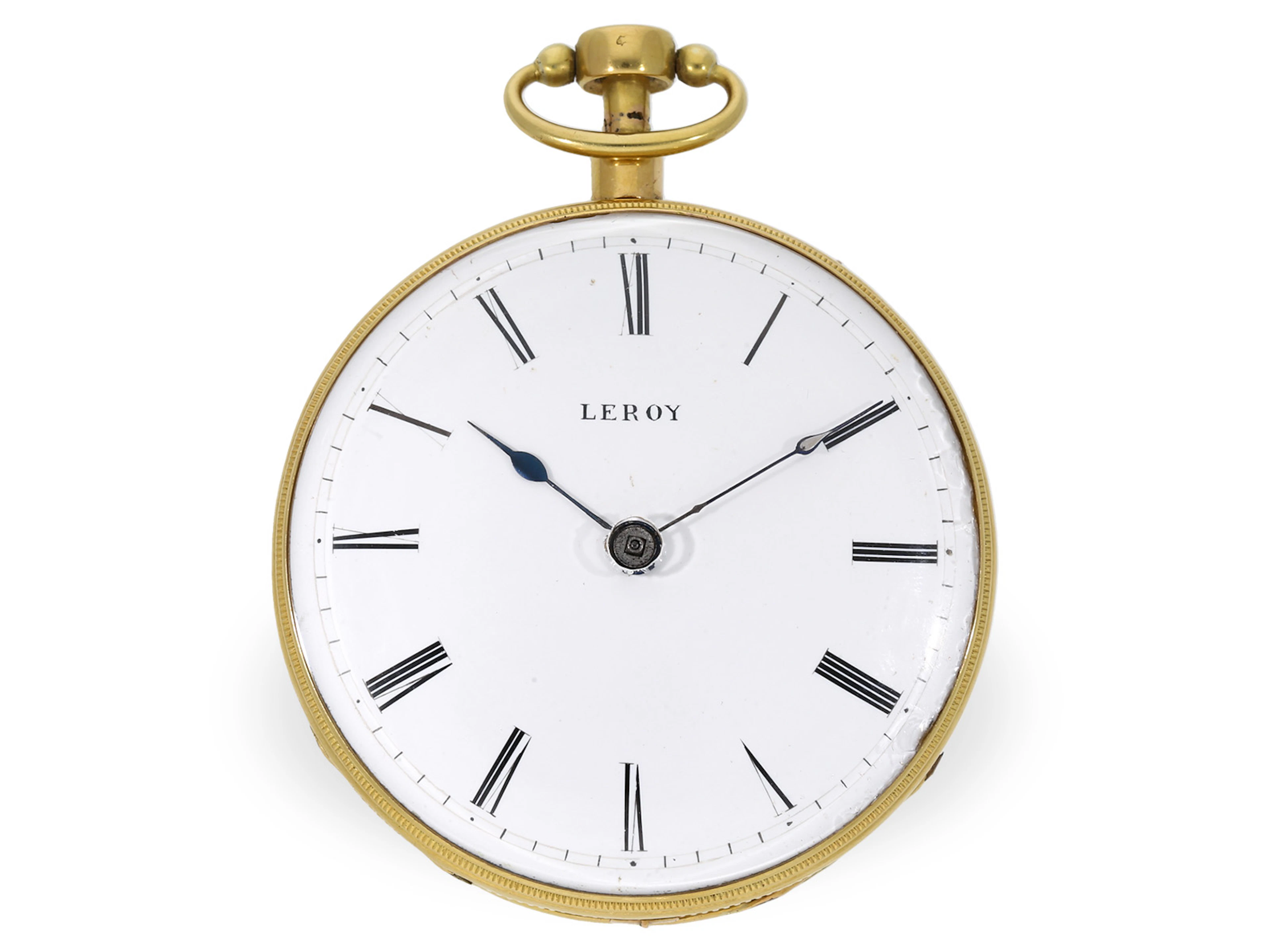 Pocket watch: large gold musical watch with repeater, Theodore Le