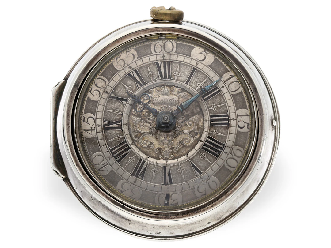 Pocket watch: early English pocket watch c. 1695, Thornton, London
