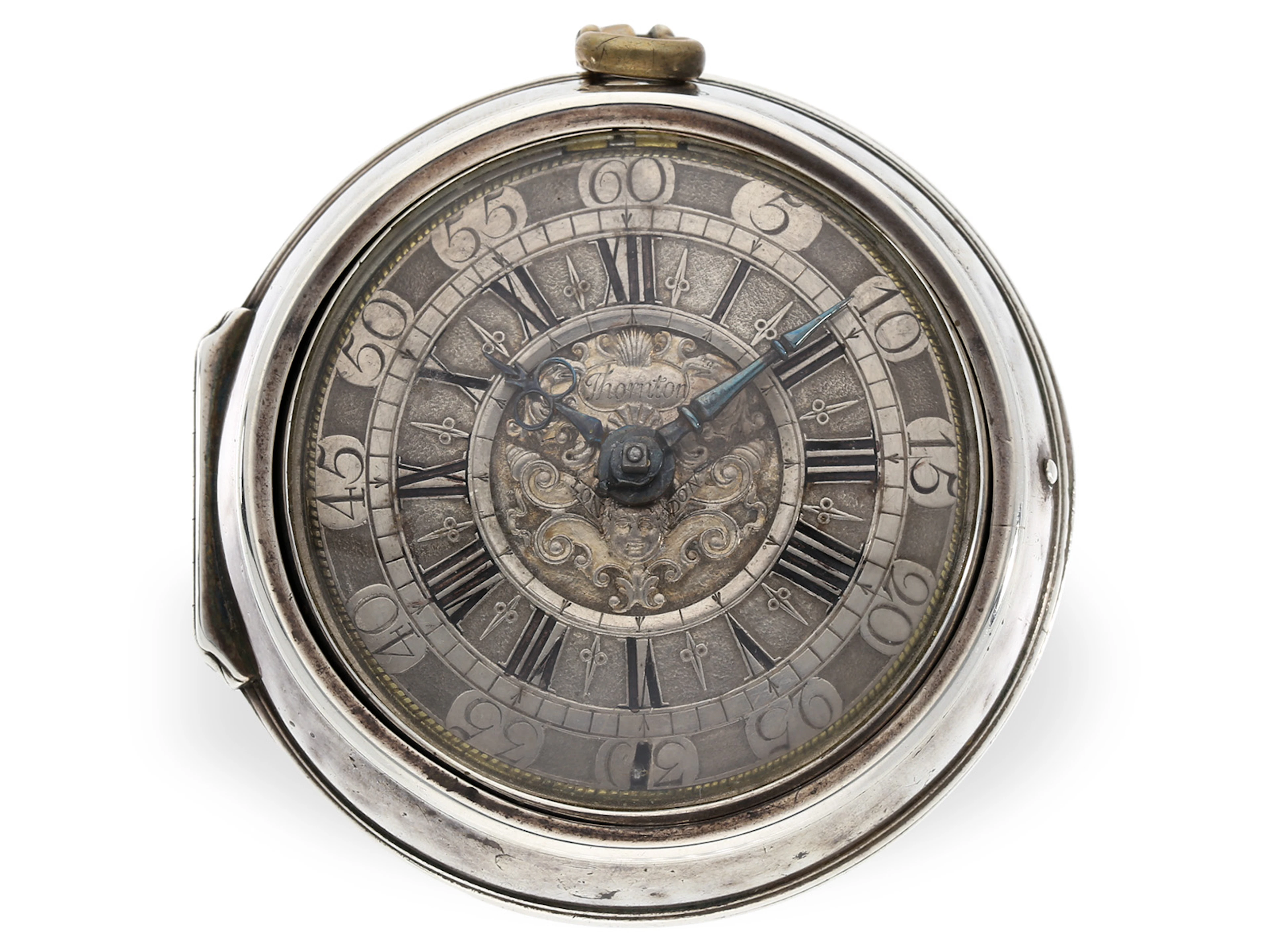 Pocket watch: early English pocket watch c. 1695, Thornton, London