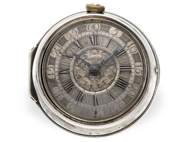 Pocket watch: early English pocket watch c. 1695, Thornton, London