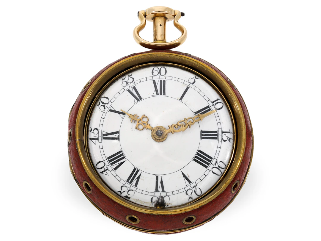 Pocket watch: rare 22K cylinder watch with half-quarter repeater