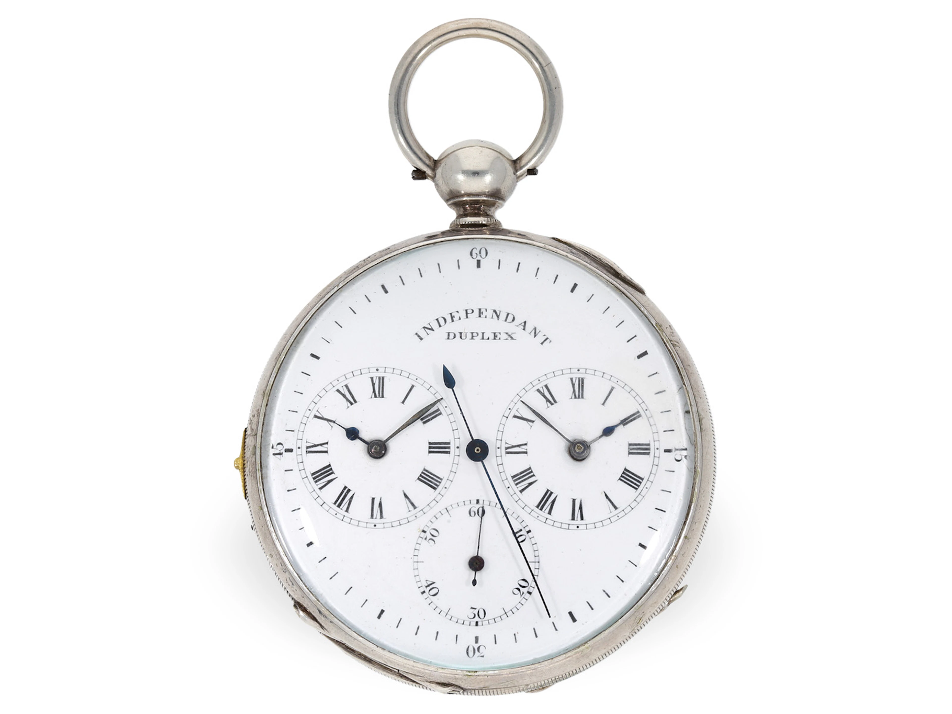 Pocket watch: rare duplex watch for the Chinese market, 2 time zones