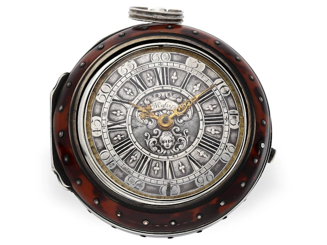 Pocket watch: impressive English triple-case pocket watch, c. 1700