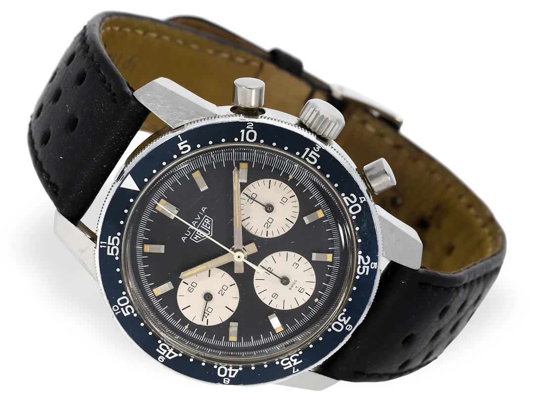 Wristwatch: rare, vintage Heuer Autavia chronograph, Ref. 2446, 1960s