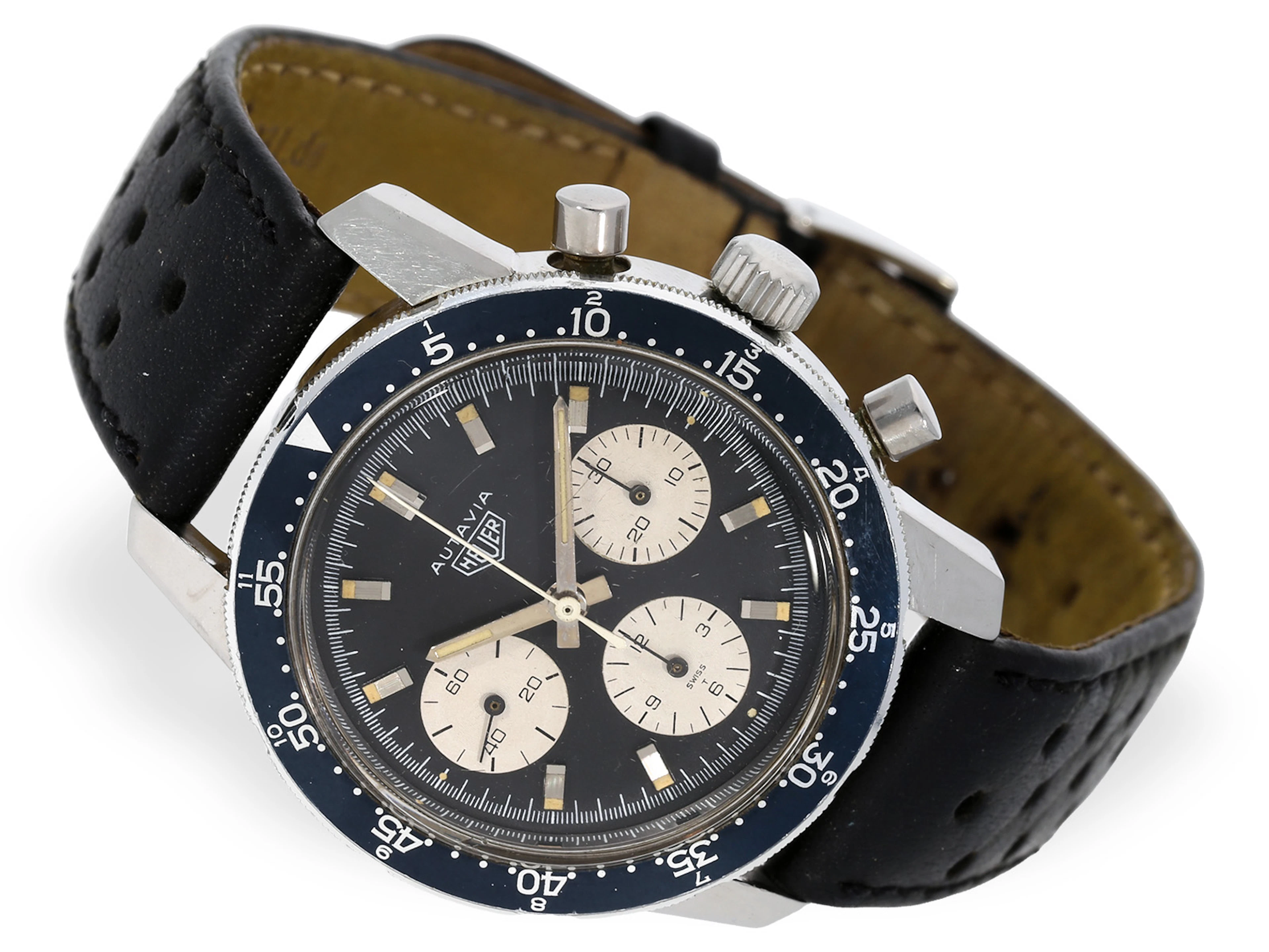 Wristwatch: rare, vintage Heuer Autavia chronograph, Ref. 2446, 1960s