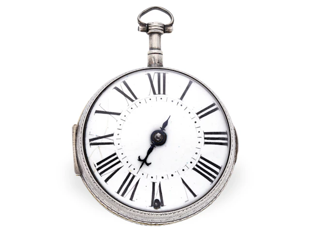 Pocket watch: early single-hand ‘oignon’ with enamel plaque, Margueritte
