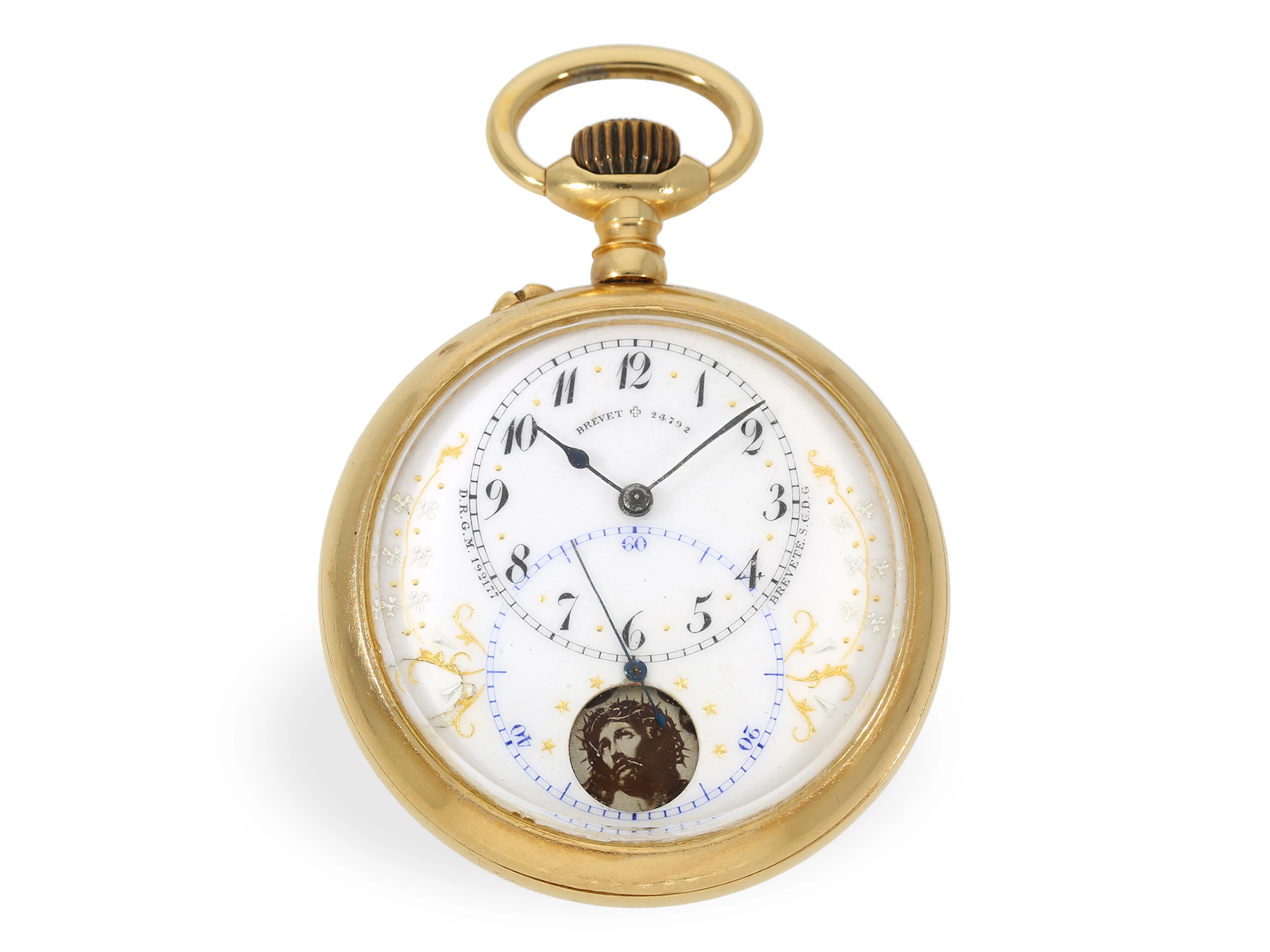 Rare pocket watch with ‘REVOLVING PORTRAITS’ automatic mechanism