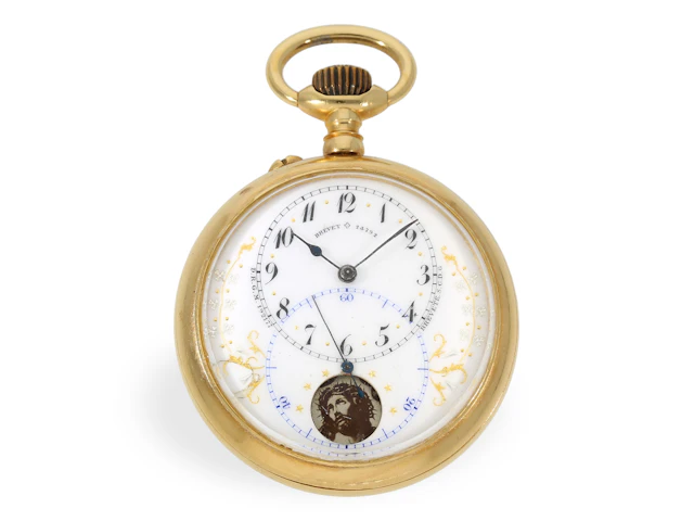 Rare pocket watch with ‘REVOLVING PORTRAITS’ automatic mechanism