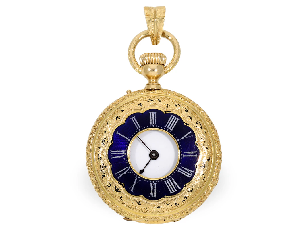 Pocket watch/pendant watch: rare, very fine ladies’ half hunting case