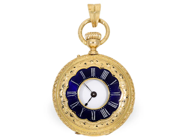 Pocket watch/pendant watch: rare, very fine ladies’ half hunting case