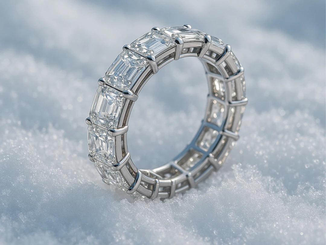 Ring: exclusive, as good as new platinum memoir ring with 16 very