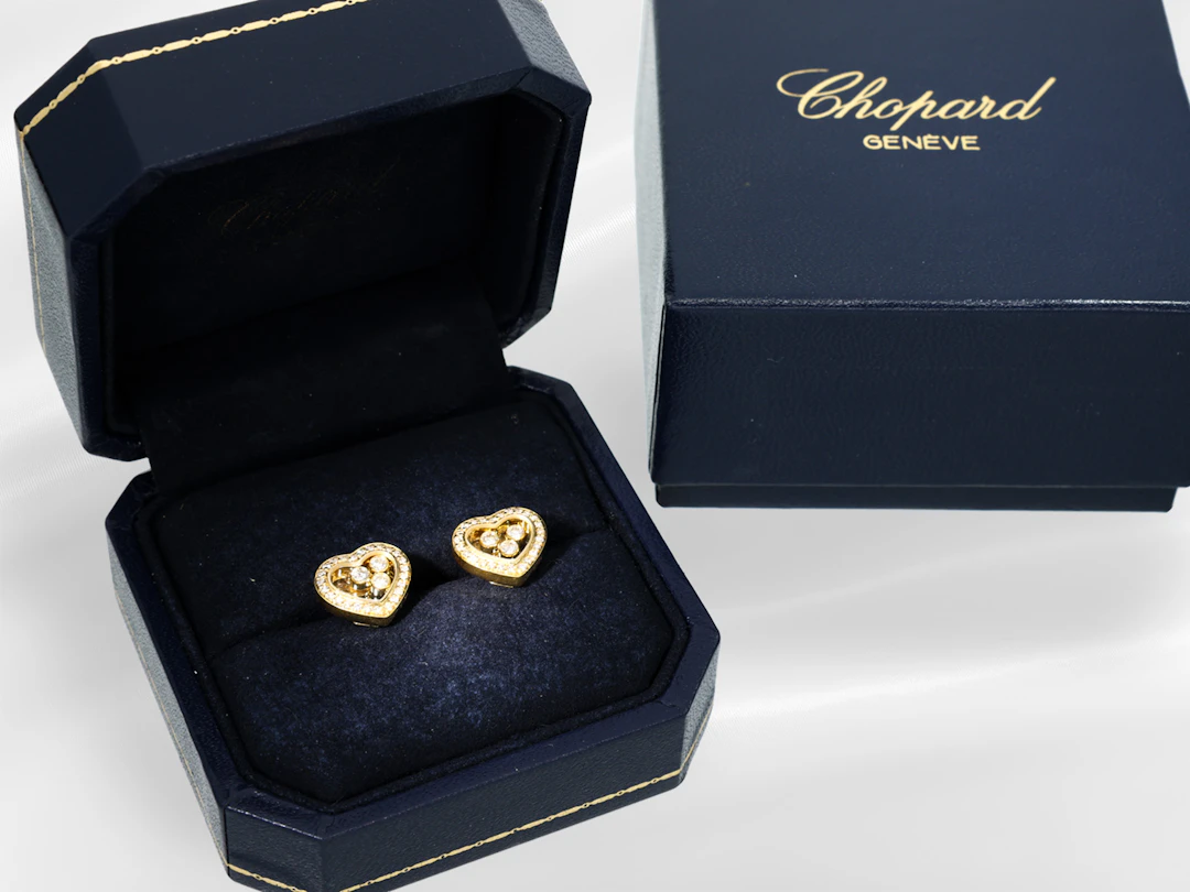 Earrings: formerly expensive, luxurious earrings from “Chopard”, Happy Diamonds