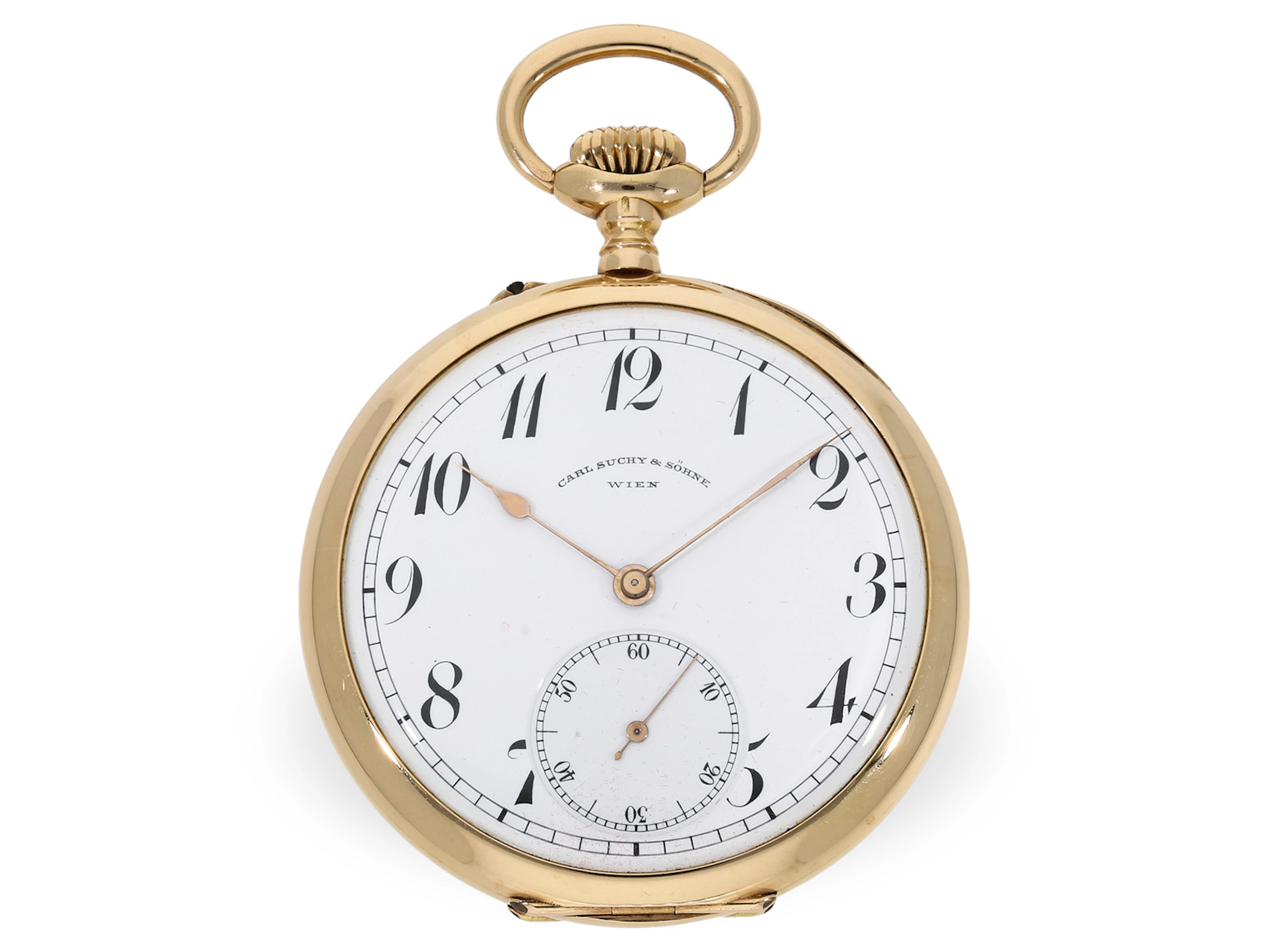 Pocket watch in very good condition with box, court watchmaker Suchy