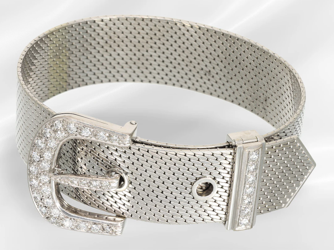Bracelet: very high-quality, white gold vintage goldsmith’s bracelet