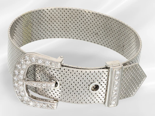 Bracelet: very high-quality, white gold vintage goldsmith’s bracelet