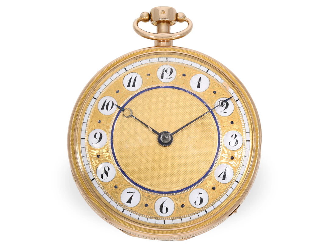 Pocket watch: A rarity, Barillet-type musical watch, probably Geneva