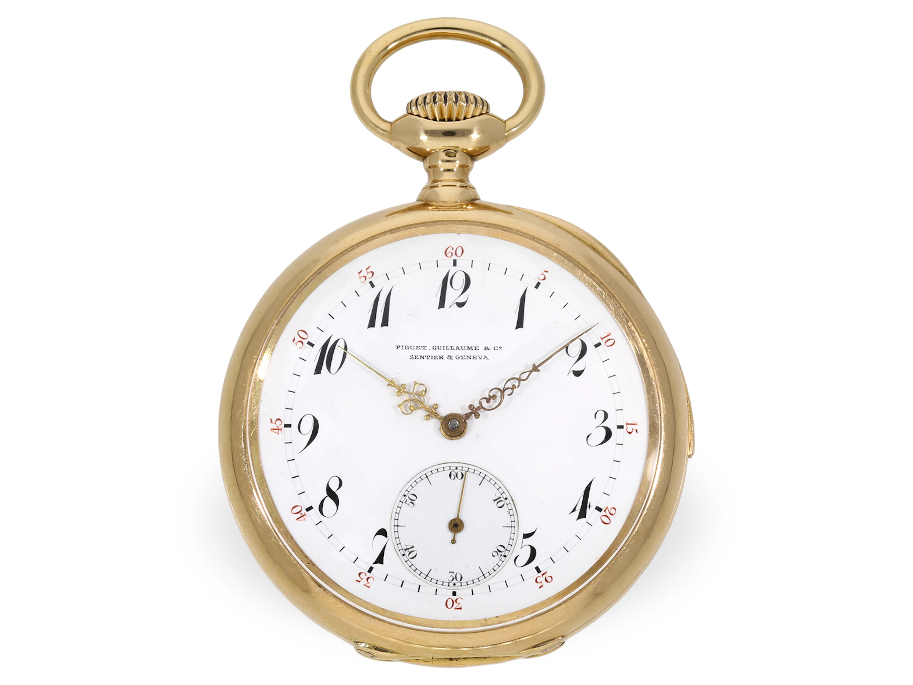 Pocket watch: very fine Geneva-made precision pocket watch with minute