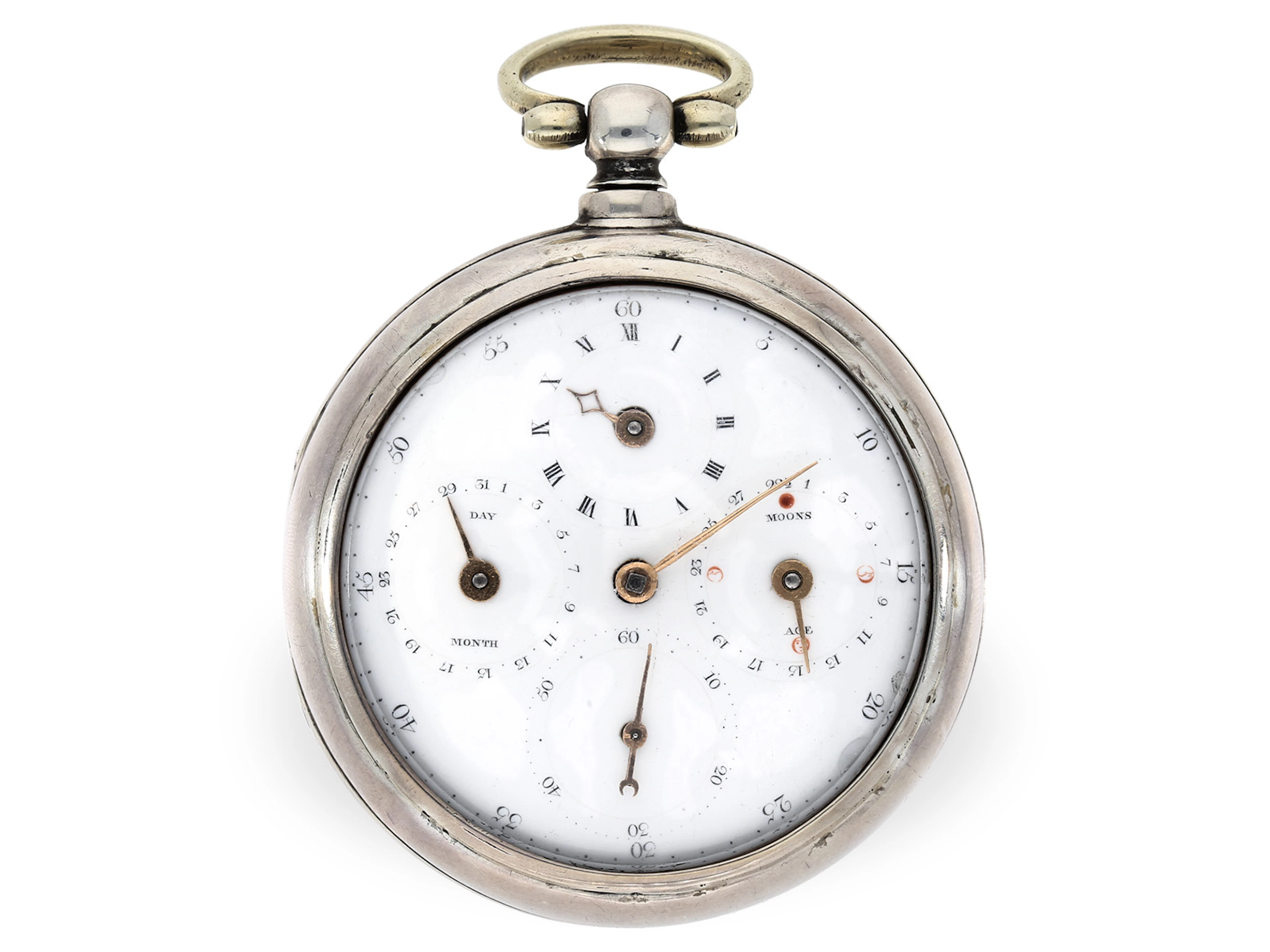 Pocket watch: interesting astronomical verge watch with regulator